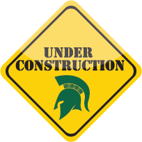 under construction sign with spartan logo